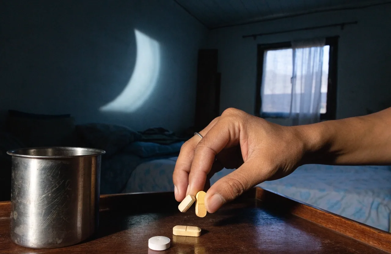 An unbranded capsule, a scored tablet, and a soft gummy arranged on concrete under raking light